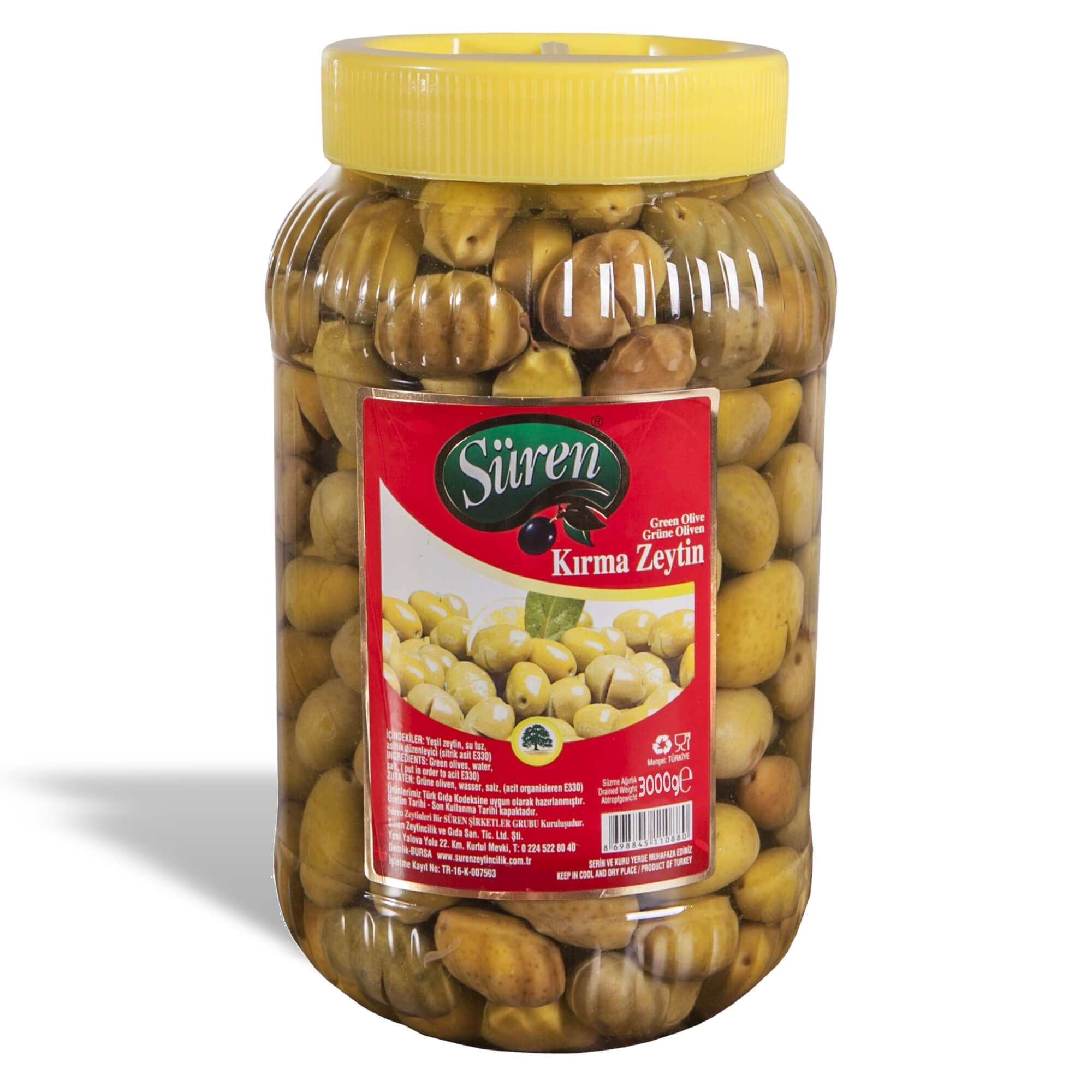 3 Kg.Jumbo  Kırma Yeşil Zeytin