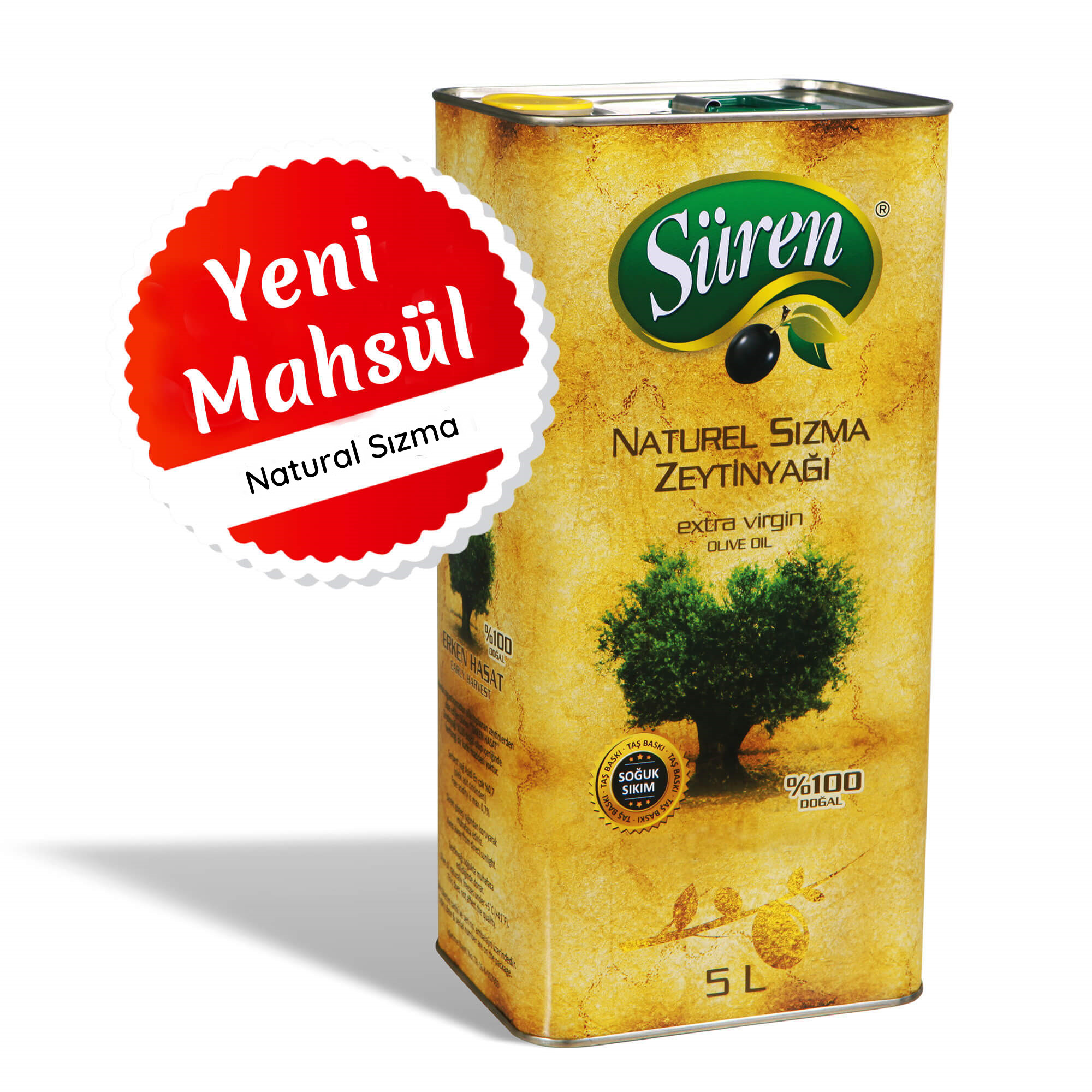 Yeni Mahsül Naturel Sızma Zeytinyağı 5 Lt.